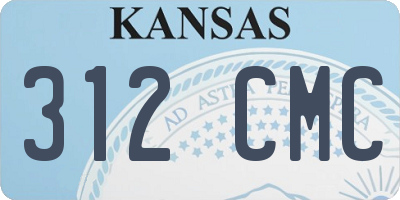 KS license plate 312CMC
