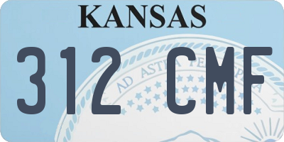 KS license plate 312CMF