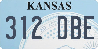 KS license plate 312DBE