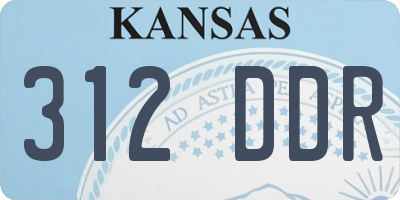 KS license plate 312DDR