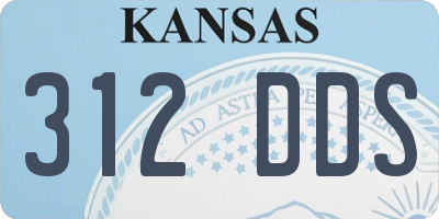 KS license plate 312DDS
