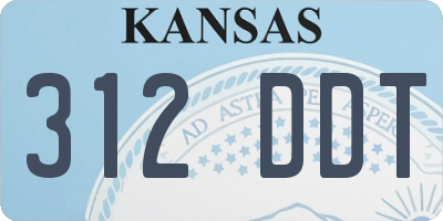 KS license plate 312DDT