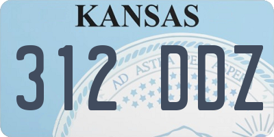 KS license plate 312DDZ