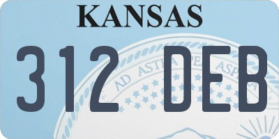 KS license plate 312DEB