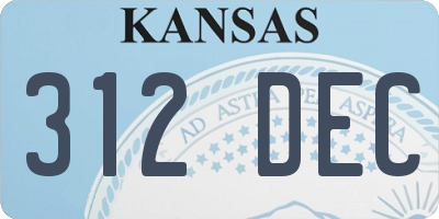 KS license plate 312DEC