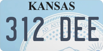 KS license plate 312DEE