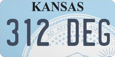 KS license plate 312DEG
