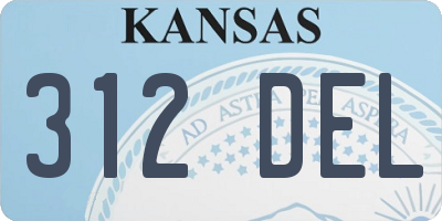 KS license plate 312DEL