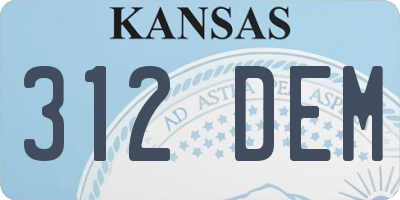 KS license plate 312DEM