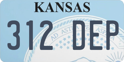 KS license plate 312DEP