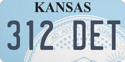 KS license plate 312DET