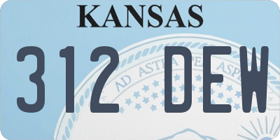 KS license plate 312DEW