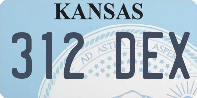 KS license plate 312DEX