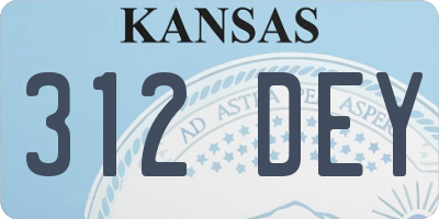 KS license plate 312DEY