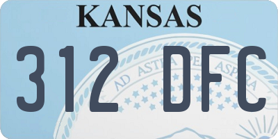 KS license plate 312DFC