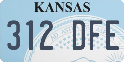 KS license plate 312DFE