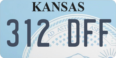 KS license plate 312DFF