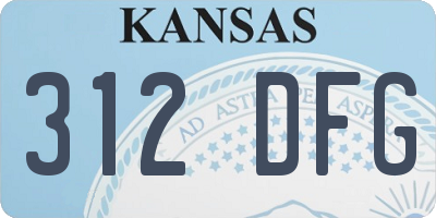 KS license plate 312DFG