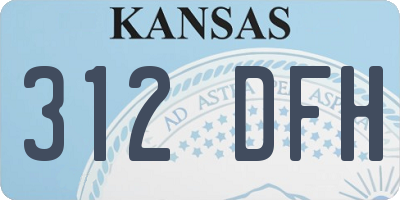 KS license plate 312DFH