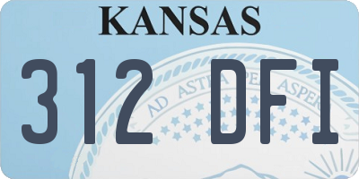 KS license plate 312DFI