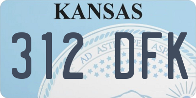 KS license plate 312DFK