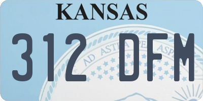 KS license plate 312DFM