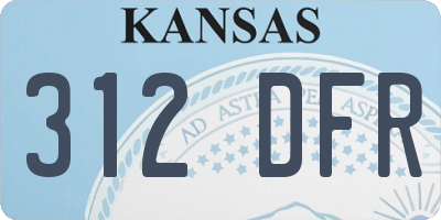 KS license plate 312DFR