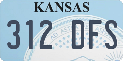 KS license plate 312DFS