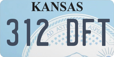 KS license plate 312DFT