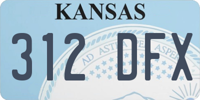 KS license plate 312DFX