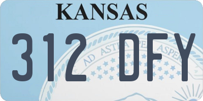KS license plate 312DFY