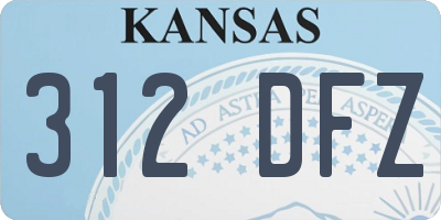 KS license plate 312DFZ
