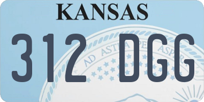 KS license plate 312DGG