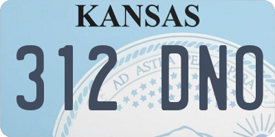 KS license plate 312DNO