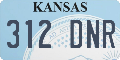 KS license plate 312DNR