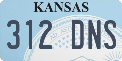 KS license plate 312DNS