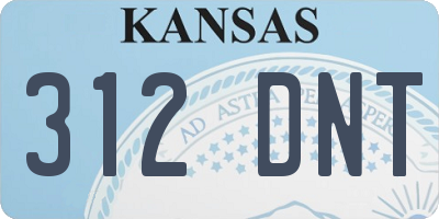 KS license plate 312DNT