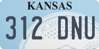 KS license plate 312DNU