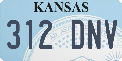 KS license plate 312DNV