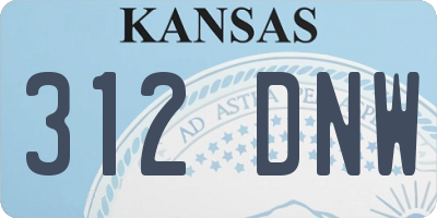 KS license plate 312DNW