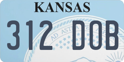 KS license plate 312DOB