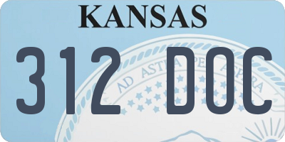KS license plate 312DOC