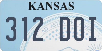 KS license plate 312DOI