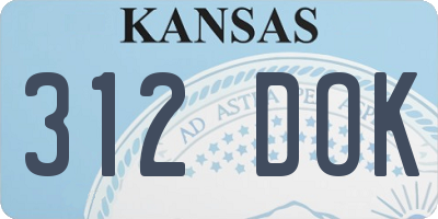 KS license plate 312DOK