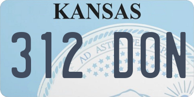 KS license plate 312DON