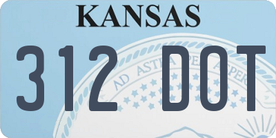KS license plate 312DOT