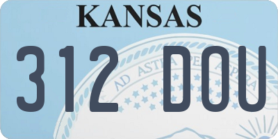 KS license plate 312DOU