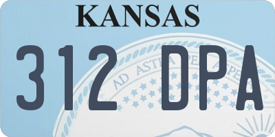 KS license plate 312DPA