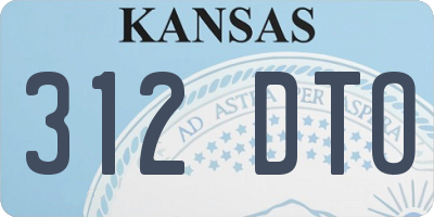 KS license plate 312DTO