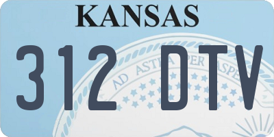 KS license plate 312DTV